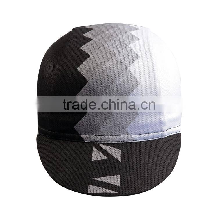 Custom breathable bicycle hat dry fit sublimation coolmax 100%polyester blank cycling caps hats manufacturer