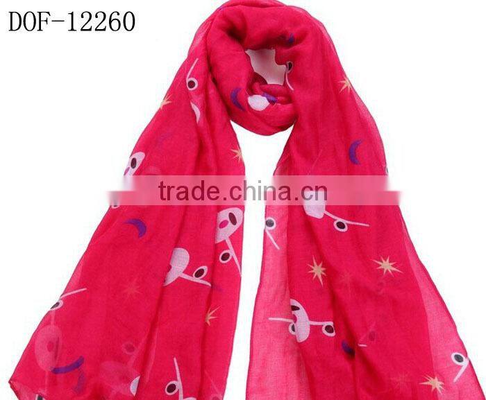 Fashion popular chiffon polyester print plane hot scarf