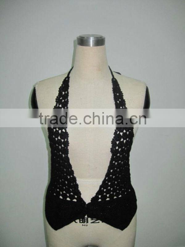 cotton crochet lady's summer bikini top