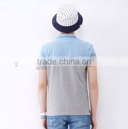 high quality custom 100% cotton embroidery logo two tone mens polo shirt