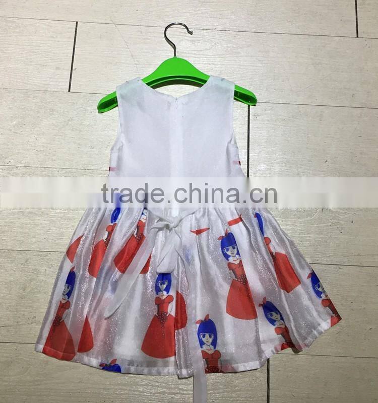 Kids 2017 baby girls vintage style popular design with printing and special collar designs