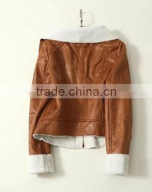Runwaylover EY1023C Hot Sale 2016 Women Fashion Fur Collar Wool Jackets
