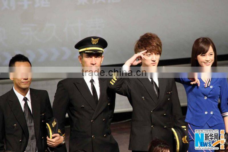 Juqian Good quality custom winter style factory price Green Mens long sleeve airline pilot uniform for captain