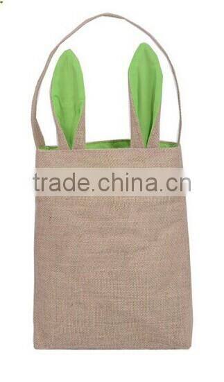 Wholesale monogrammed Easter bucket Easter basket Easter Burlap Bunny Basket picnic basket 2016 spring easter bag