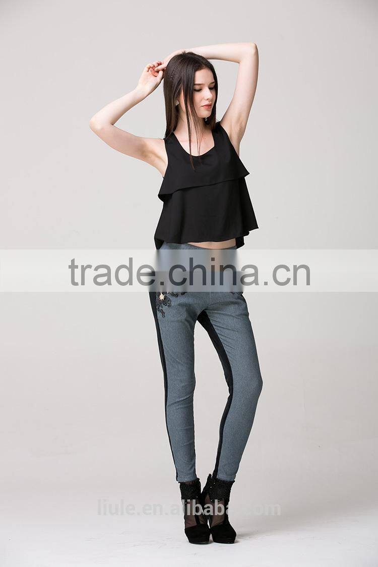 Good quality casual elastic waist trousers women
