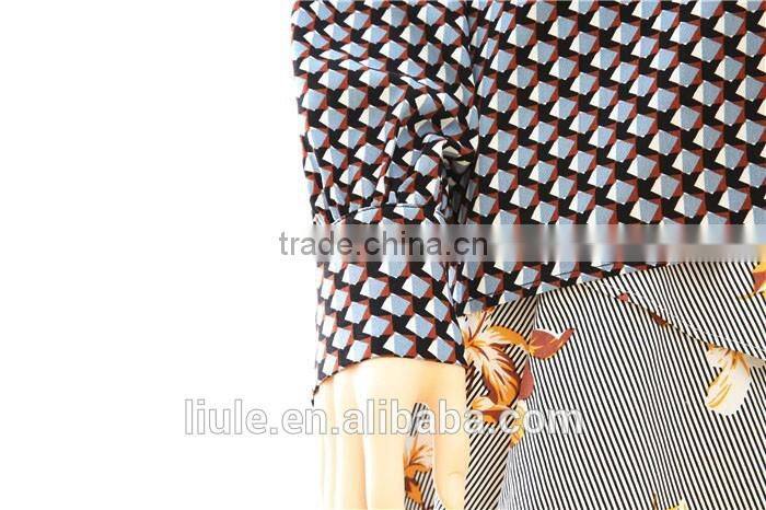 Hot sale high collar blouse design Women long Sleeves Blouse