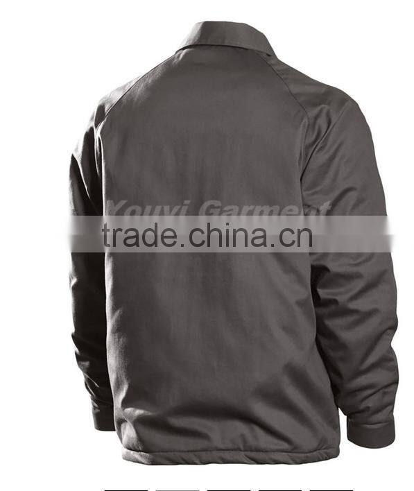men dark grey flame resistant insulated parka