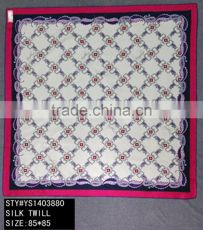 Small Square Silk Scarf, silk twill, plain crepe satin, satin stripped