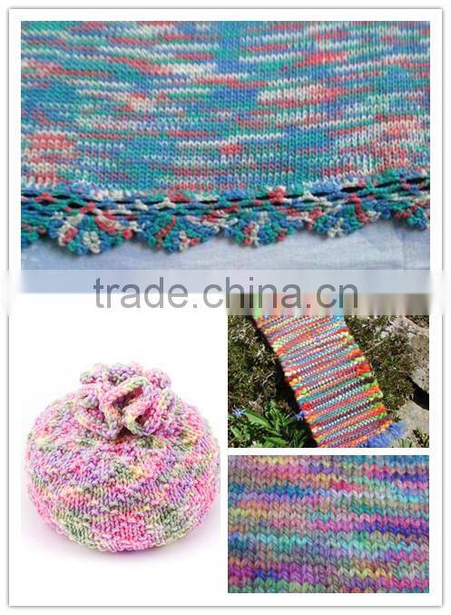 recycled acrylic polyester blend space dyed yarn