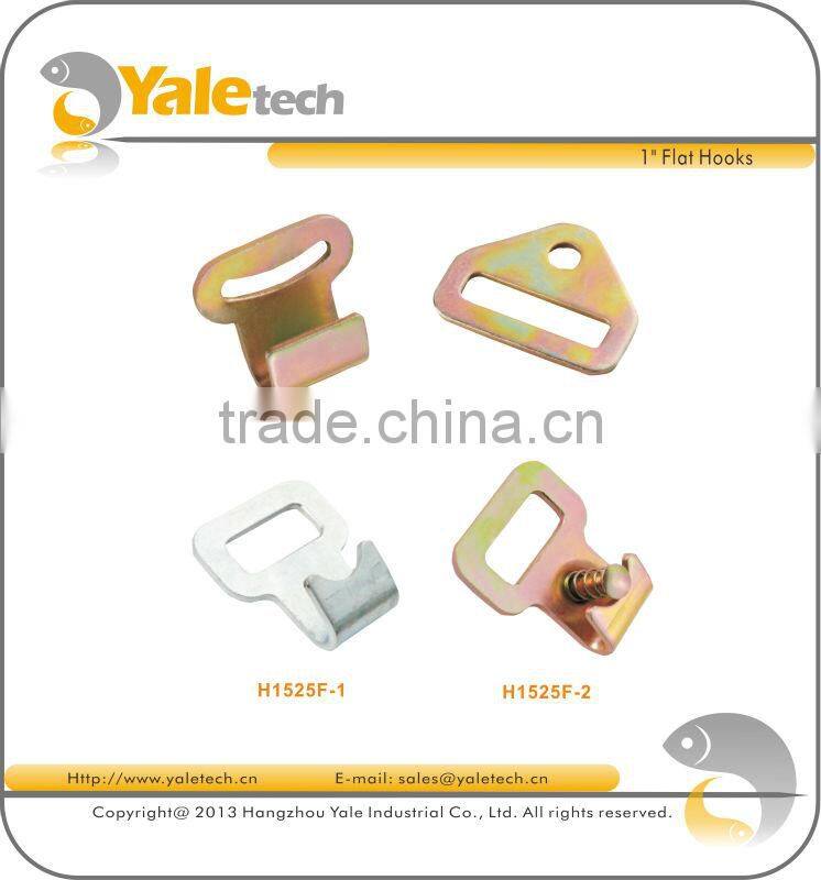 flat metal hook for 25mm cargo lashing belt(polyester webbing)