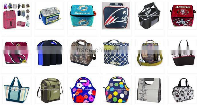 Camping BBQ Red White Blue Black lunch cooler bag with durable hard liner