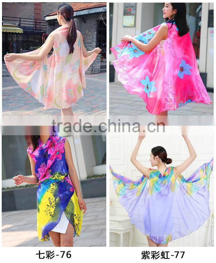 women summer sleeveless tops ladies plus size print floral kimono sexy S63034