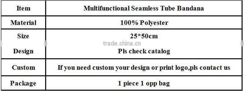 Seamless Headwear Multi Function Men's Face Shield Mask Bandana Scarf