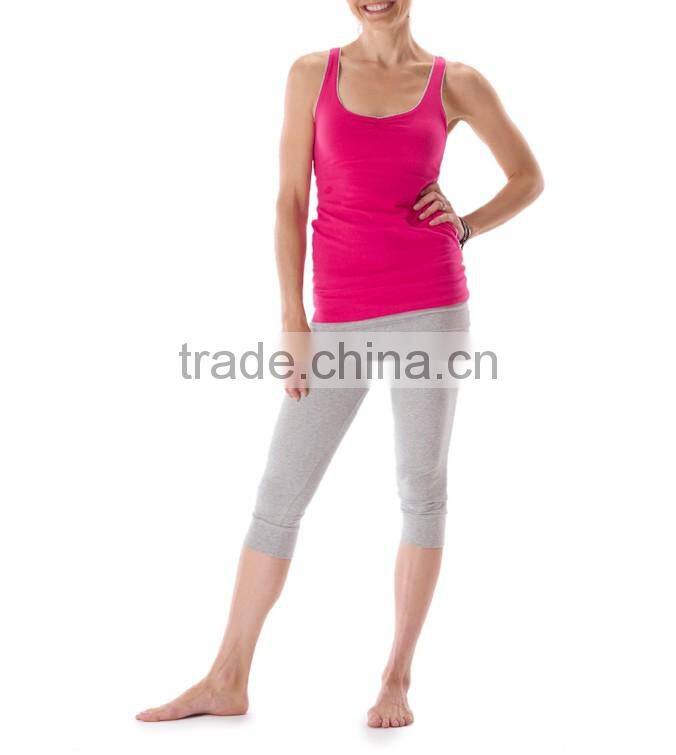 Wholesale cotton spandex pink custom women stringer tank top