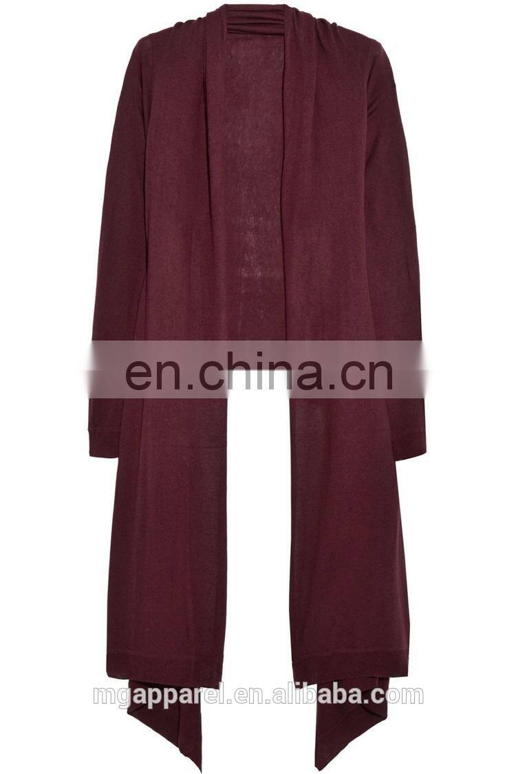china new arrival long sleeve draped silk and cashmere blend women long cardigan