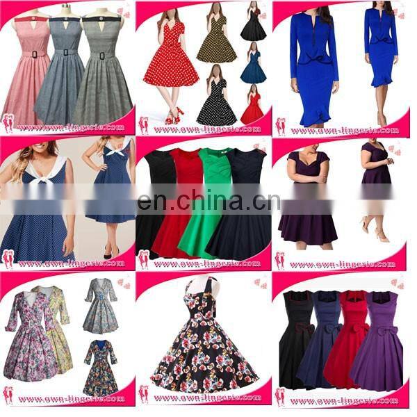 Wholesale price factory 1950s Vintage Floral Swing Dress For ladies