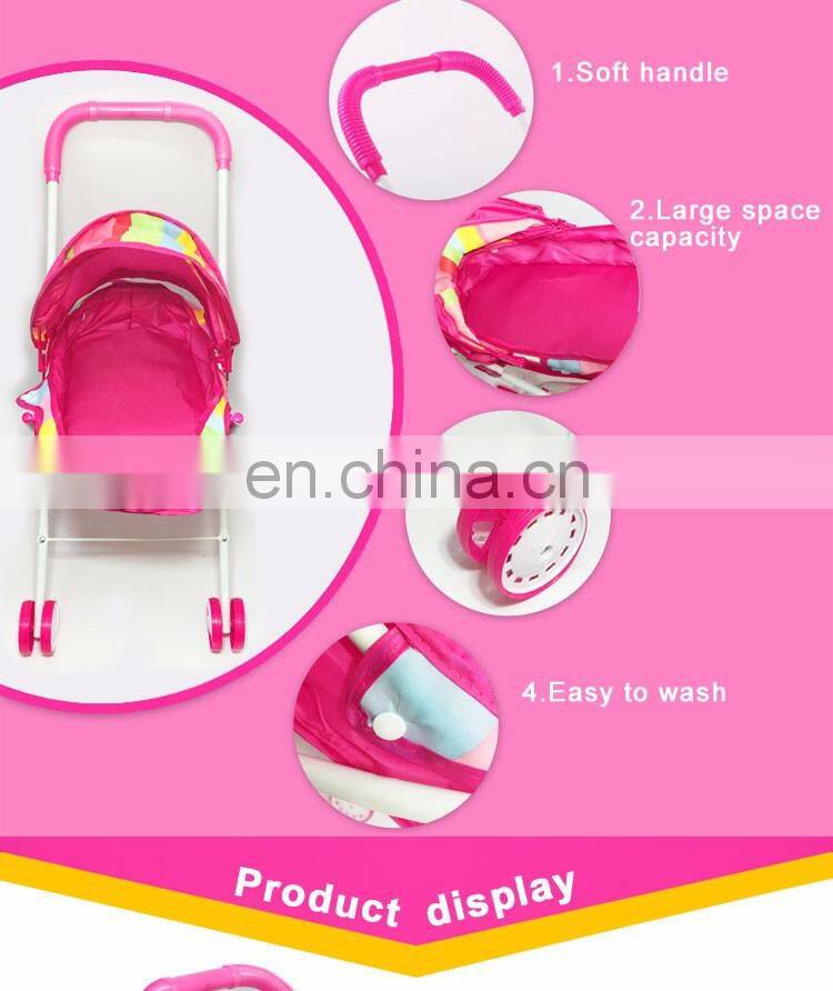 Wholesale baby doll pram stroller metal toy umbrella doll stroller