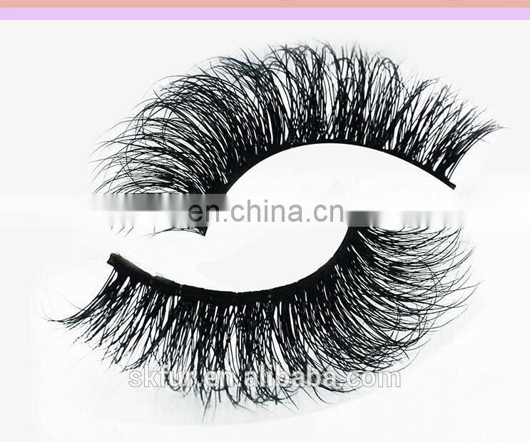 Factory wholesale private label invisible band individual 3d real mink strip eyelashes