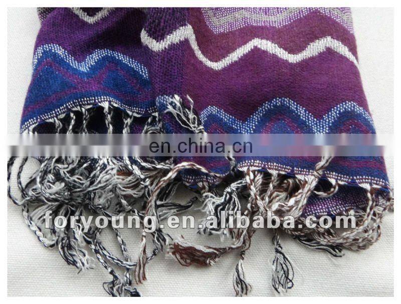 zigzag designs pashmina cotton shawl