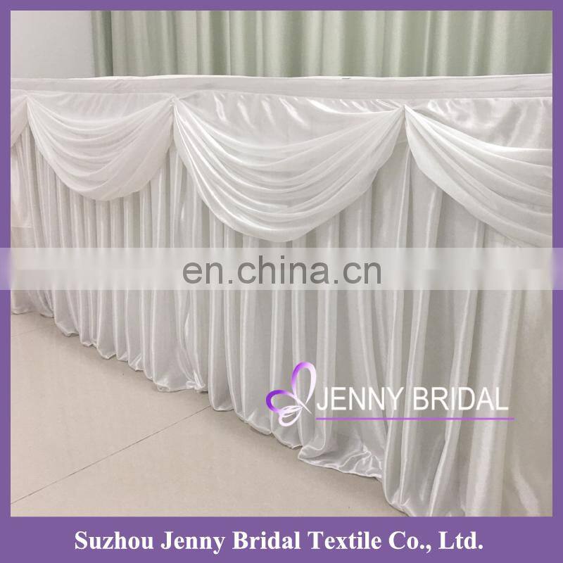 TS092B round silk chiffon indian wedding table skirts decoration