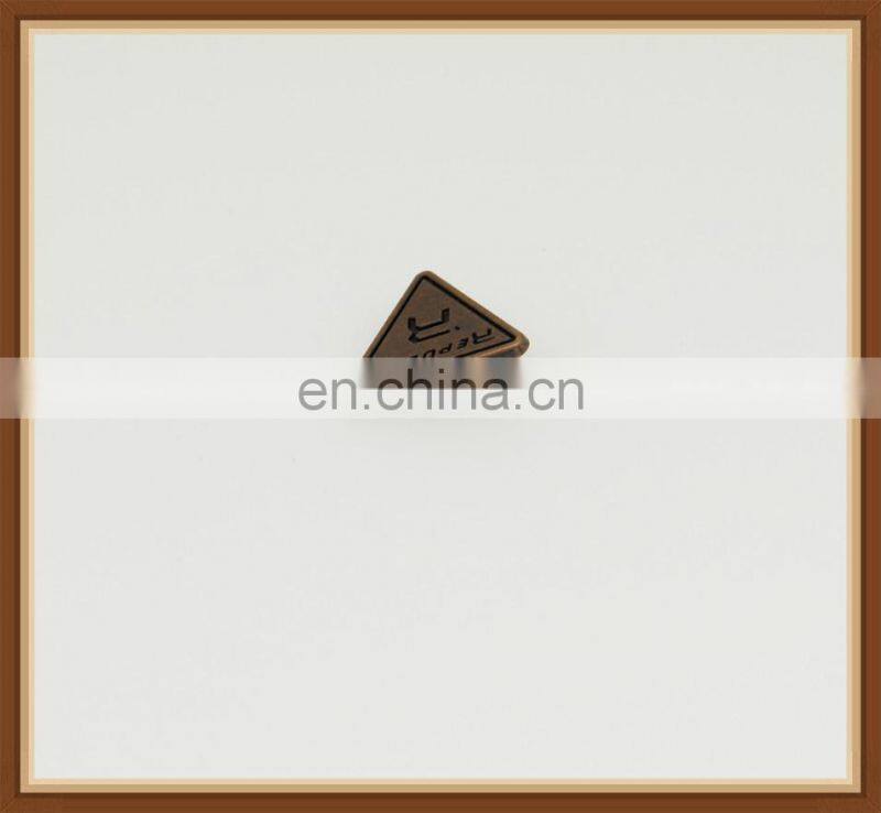 fashionable style matte nickel three holes sewing metal label