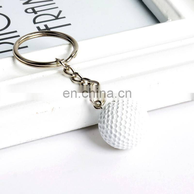 custom sport mini soccer ball keychain basktable keyring 3d mini golf ball keychain for professional game gifts
