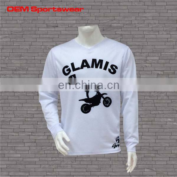 Dye sublimation custom white long sleeve t shirts