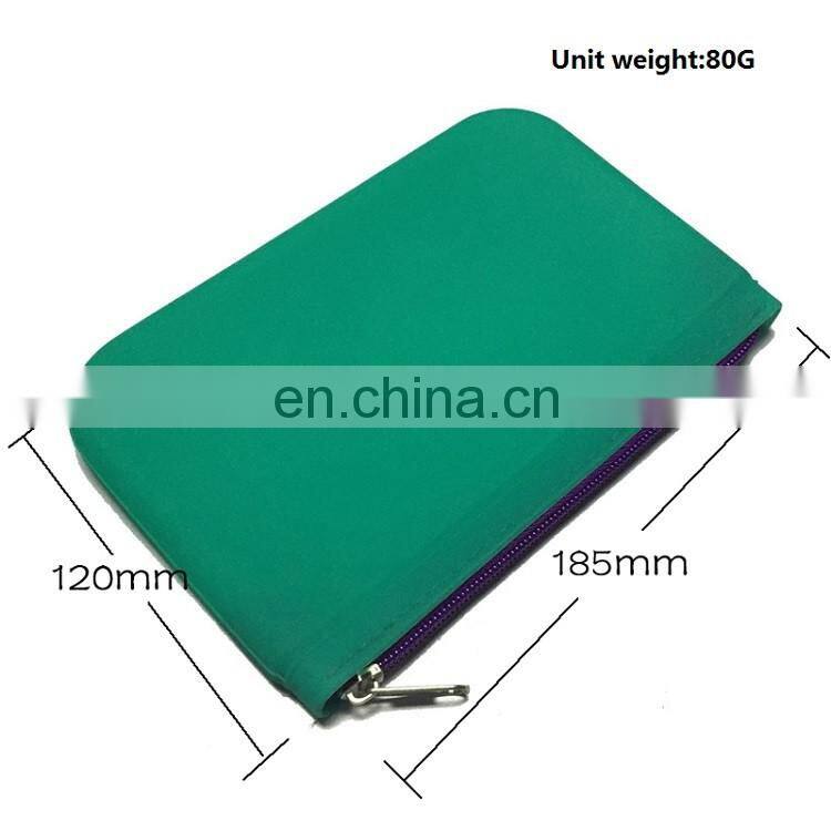 Factory Both Side Plain Design Zipper Cosmetic Purse Wallet Kids Pencil Case Silicone Bag