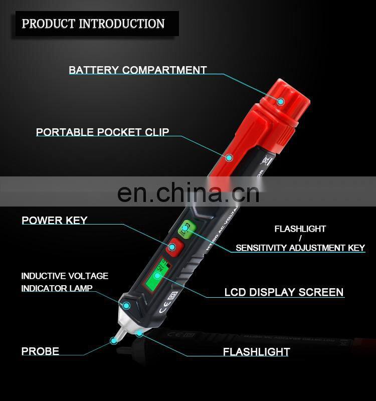 Hot sale Latest Products handheld voltage detector tester non-contact 12VAC to 1000VAC AC Voltage Detector