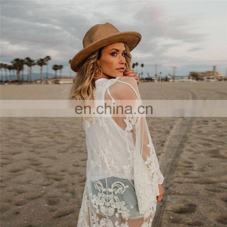 2019 New Women Chiffon Kimono Lace Loose Cardigan Bikini Cover Up Wrap Beachwear Beach Dress Beach Cover Up Pareo Robe De Plage
