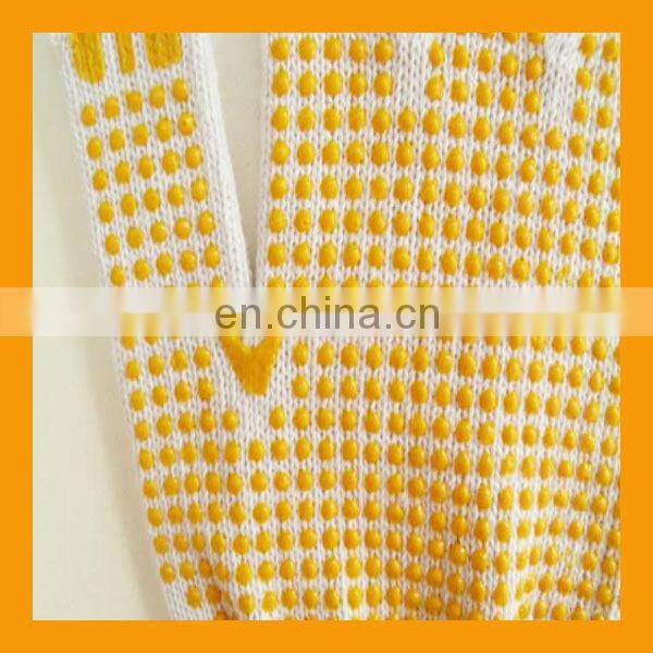 Cheap Single Side PVC Dotted White Polycotton Gloves