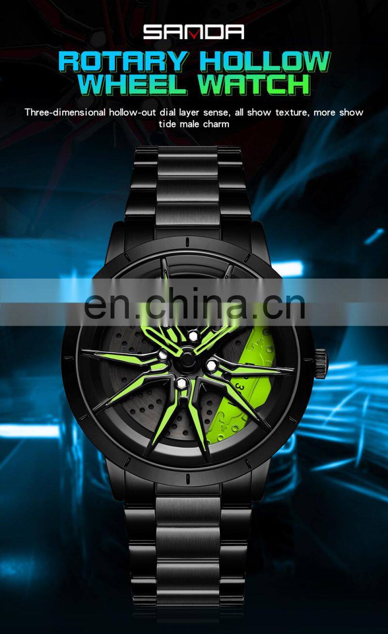 SANDA P1089 Brand Luxury Men's Watches Fashion Casual Steel Quartz Watch Waterproof Wristwatch Clock
