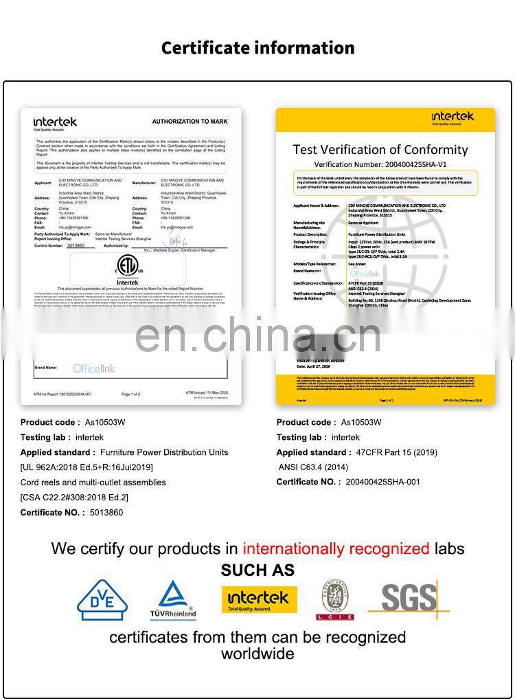Pop up power with US sockets for office desk