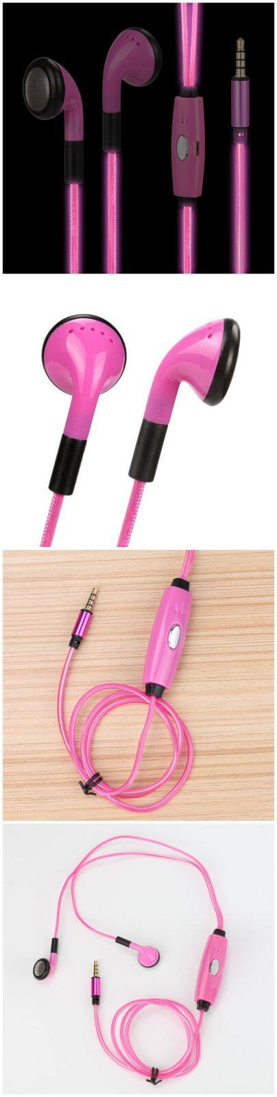 Luminous earphone In-ear wired glowing stereo headphones