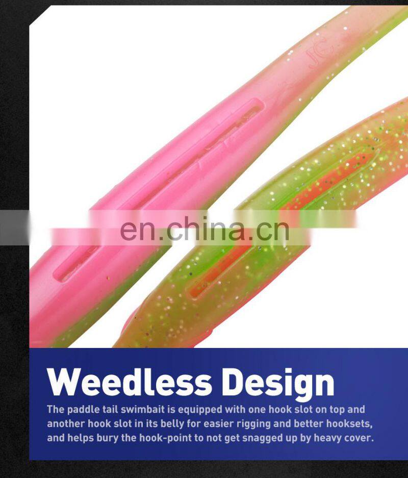 JOHNCOO 3pcs Floating TPE Soft Bait Custom Fishing Lure 180mm V-shape Split Tail Swimbait Worm Freshwater Fishing