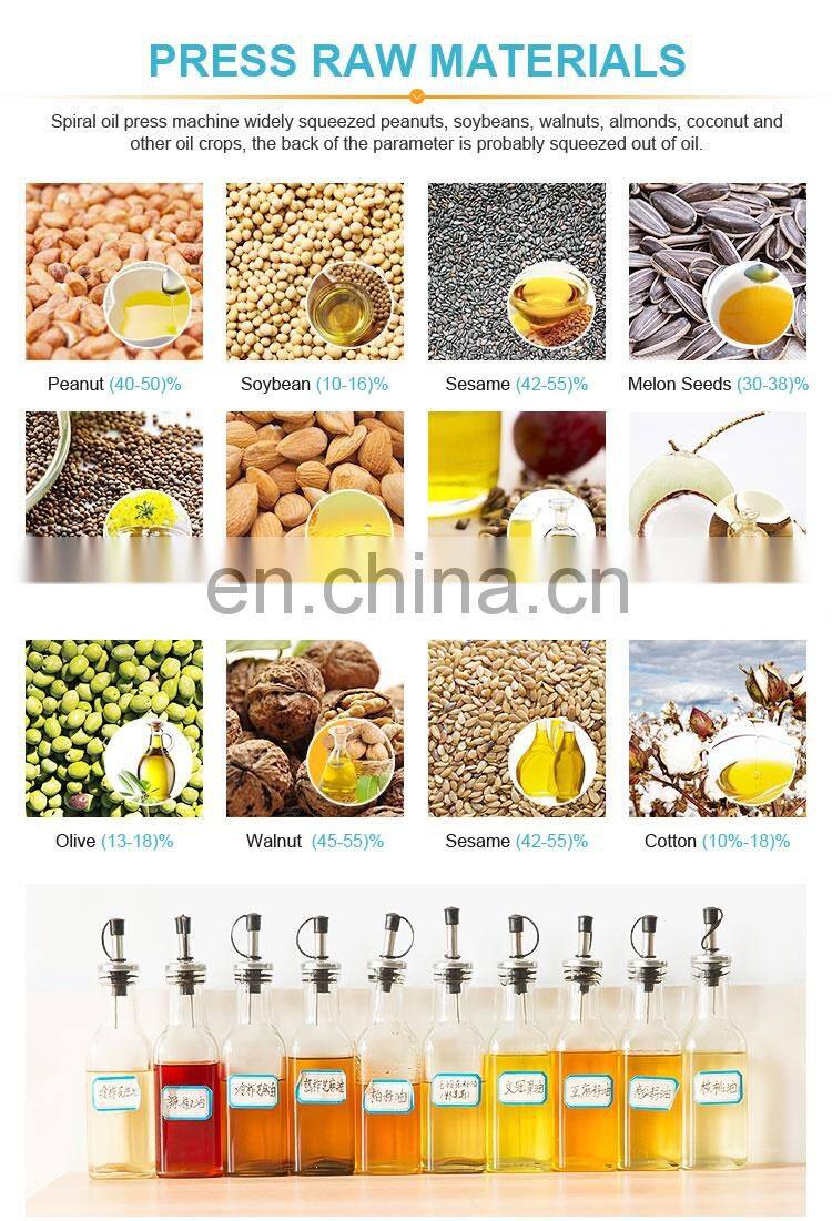 Factory sale mustard oil expeller/flaxseed hot screw oil press/rapeseed oil press machine