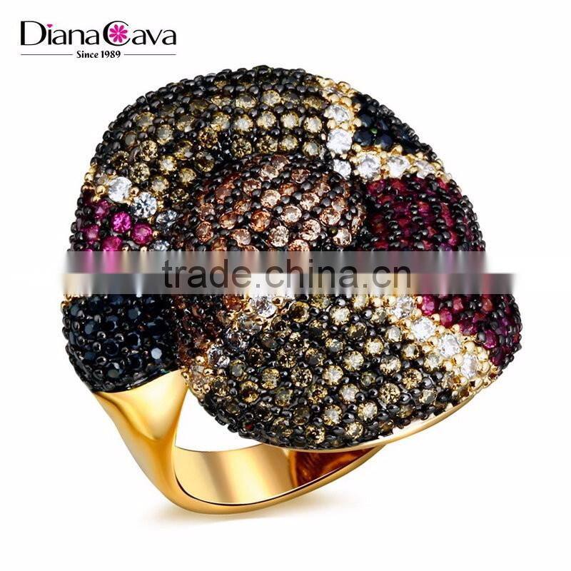 Grand Luxury Multi Color Snake Design Chunky Jewelry Bijoux Cocktail Party Ring