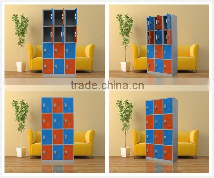 Multiple Door Double Color Steel Almirah Gym Clothing Cabinet
