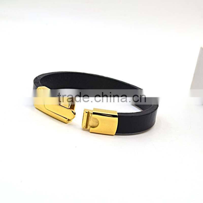 2016 New Fashion Customize Genuine Leather Bracelet For Man Magnetic Punk Bracelet