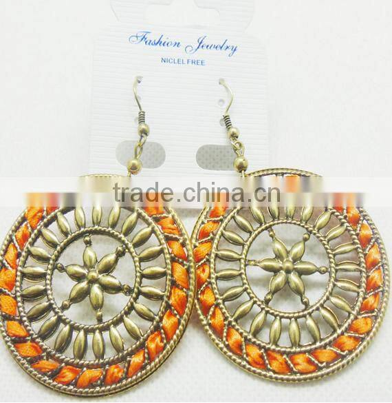 most popular beautiful design handmade earring big circle earrings for girls