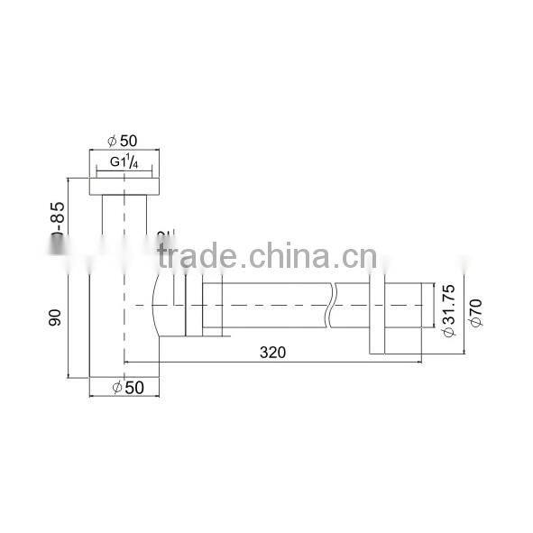 New sanitary ware basin waste accessories chrome plated bottle trap sink brass siphon(J190)