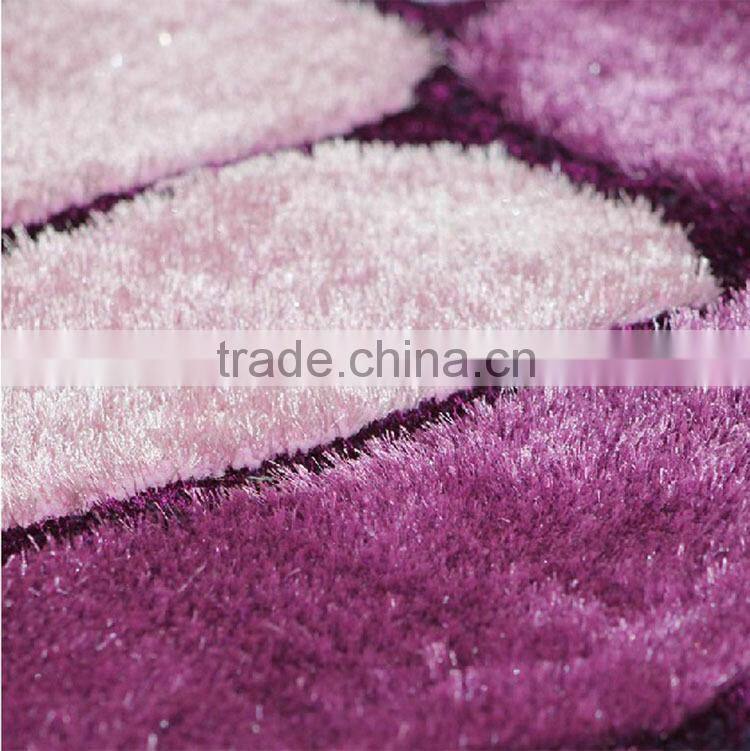 Modern polyester soft lovely design round printed rug shaggy