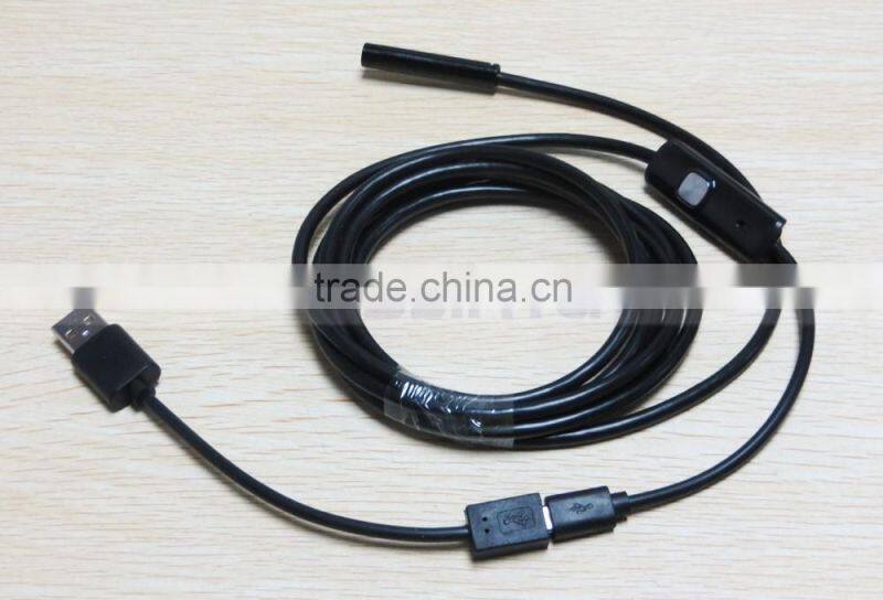 6 White LED 1 Meter to 5 Meter Micro USB Android Phone Rigid Endoscope