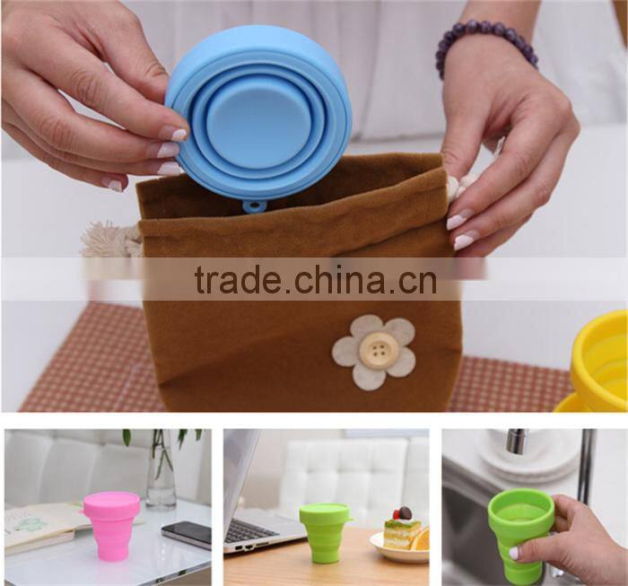 100% Food grade silicone travel mug with silicone sleeve lid,silicone baby travel cu