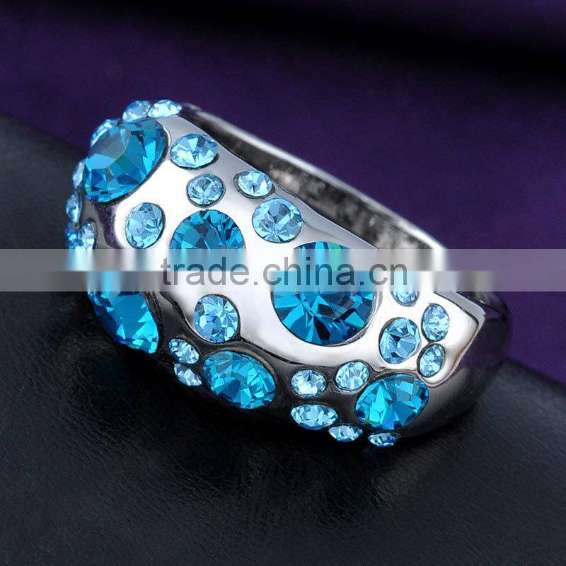 Cheap price wholesale gold ring designs colorful crystal stone ring for girls