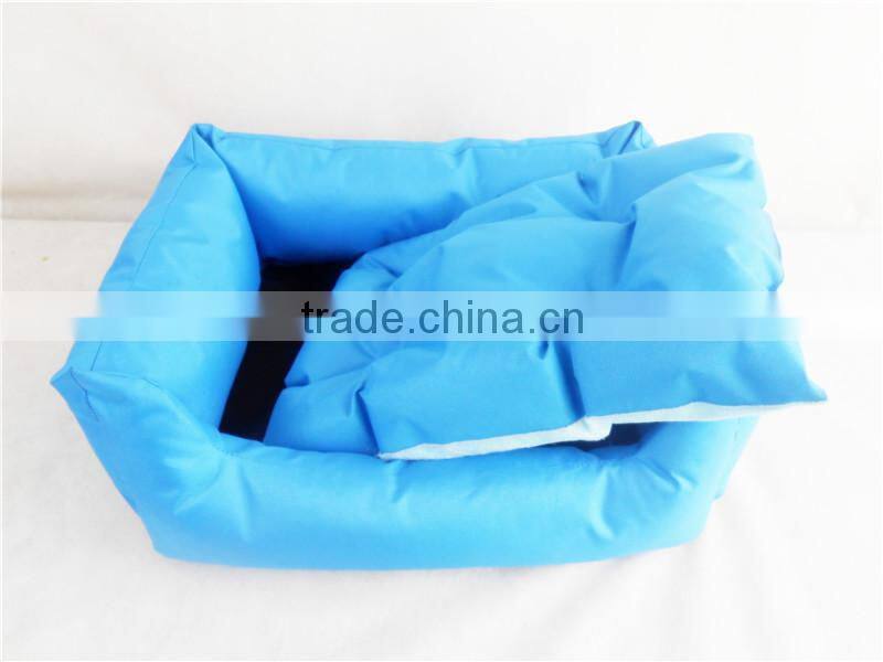 Square Shaped Pet Nylon Fabric Dog Bed with wholesale price, Red and Blue