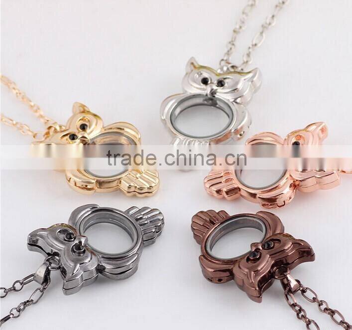 2015 new arrival colorful heart shaped floating lockets necklace