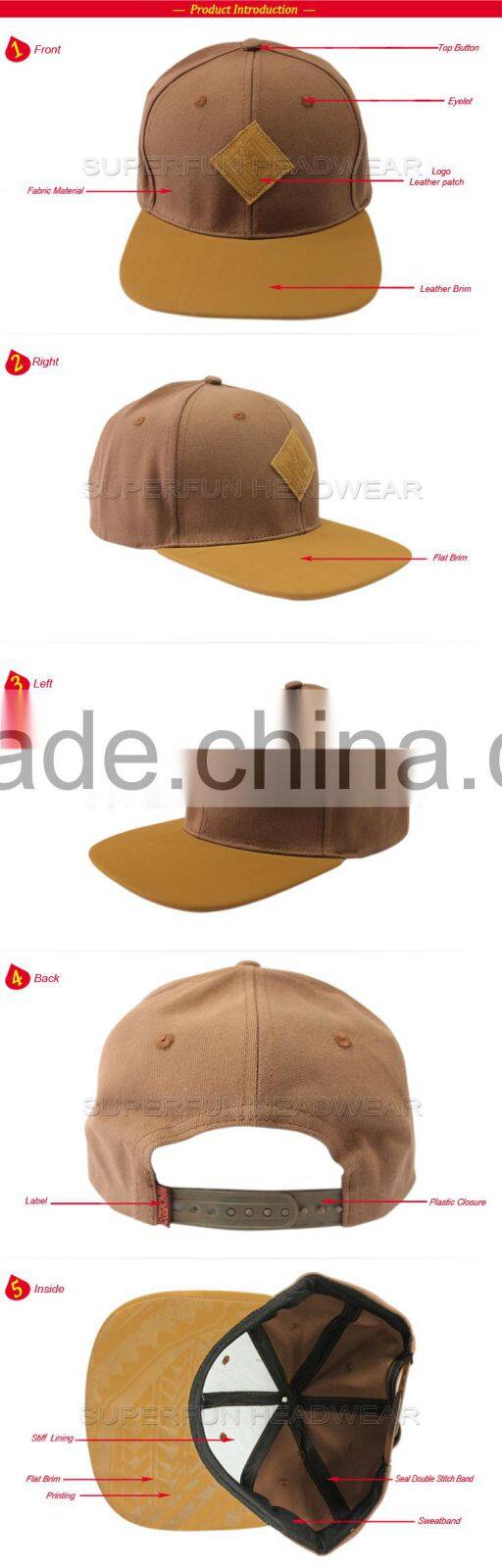 promotional brand leather belt snapback cap