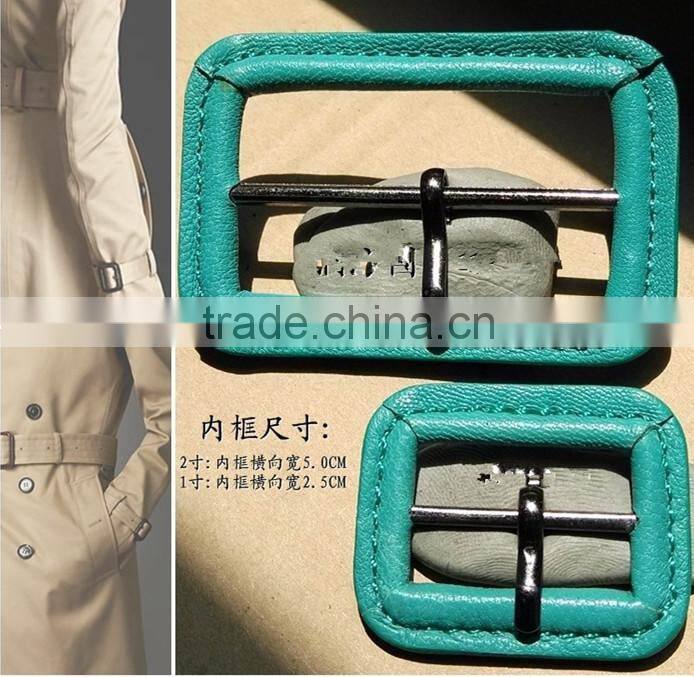 Real Leather Covered Coats Waistband Belt Buckles