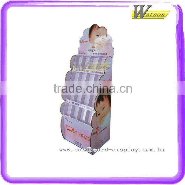 customized POS floor standing cardboard compartment display rack for toys
